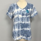 NWT Dickies Scrub Top M Denim Blue & White Tie Dye Scrubs Nurse Vet Uniform