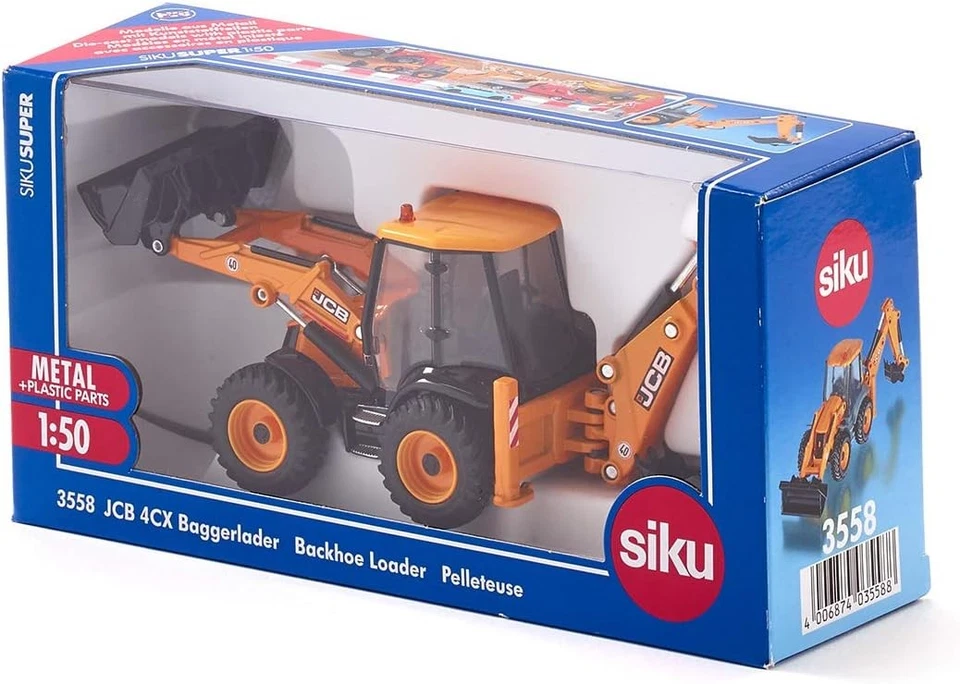 siku 3558, JCB 4CX Backhoe Loader, 1:50, Metal/Plastic, Yellow, Multifunctional, - Image 3 of 4