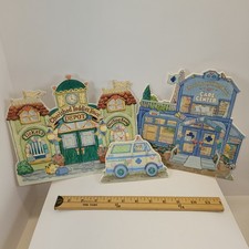 Cherished Teddies Club Backgrounds Town Depot, Town Hall, Firehouse, Bakery 