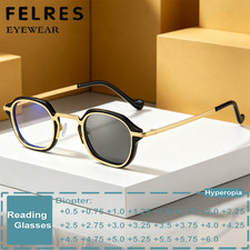 Men Metal Square Photochromic Reading Glasses Full Frame Business Sunglasses New