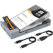Dual Bay Enclosure for M.2 NVMe and 2.5 3.5 Inch SATA SSD/HDD with Offline Clone