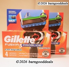 GILLETTE FUSION5 PROGLIDE RAZOR BLADE REFILLS,  4 CARTRIDGES EA X 2 = 8 TTL, NEW