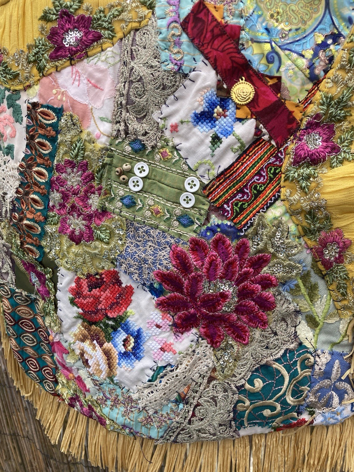 Bag Patchwork Hippy Boho Artisan Handmade Tassels… - image 2