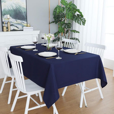Navy Blue Rectangle Tablecloth 60 X 84 Heavy Duty Wrinkle Free Polyester Table