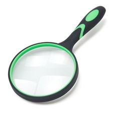 Large 5X Magnifying Glass 100mm Real Glass Lens Handheld Reading Magnifier Green