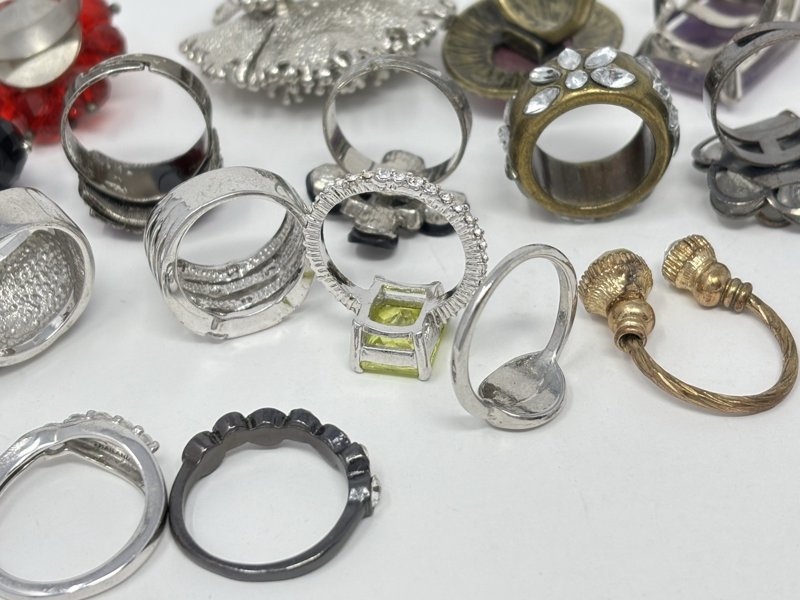 Chunky Rhinestone Statement Costume Cocktail Ring… - image 17