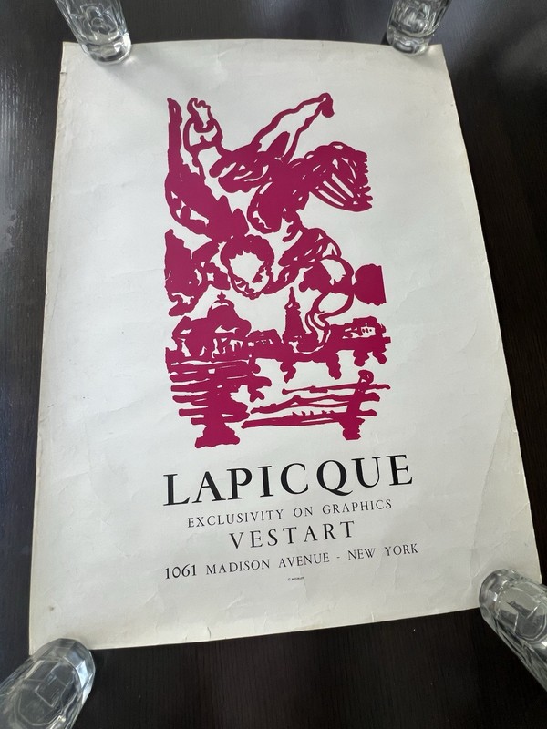 Charles Lapicque - RARE - Lithograph Gallery Exhibit Poster: Mourlot PARIS-1960s