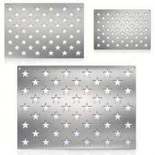 3 Pack American Flag 50 Star Stencils, Stainless Steel Stars Stencils Templat...