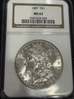 1887 Morgan Silver Dollar NGC MS-63