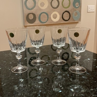 Vintage Princess House #750 Esprit Lead Crystal Water Goblet Wine Glass Set Of 4
