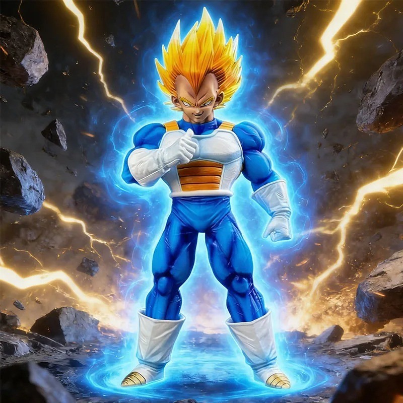 Figurine Dragon Ball Z Vegeta Super Saiyan 32cm, le cadeau parfait pour fan d'anime et manga