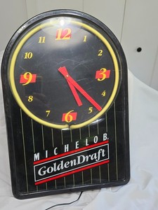 Vintage Michelob Golden Draft Beer 18" Lighted Clock - Light Works- 1992