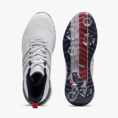 New Puma Volition IGNITE Innovate Golf Shoes White/Navy/Red - 379855 (Size 11.5)