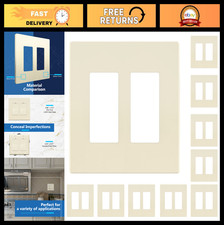 Screwless Double Decorator Switch Cover Plate - Mid-Size 2-Gang Wall Plate