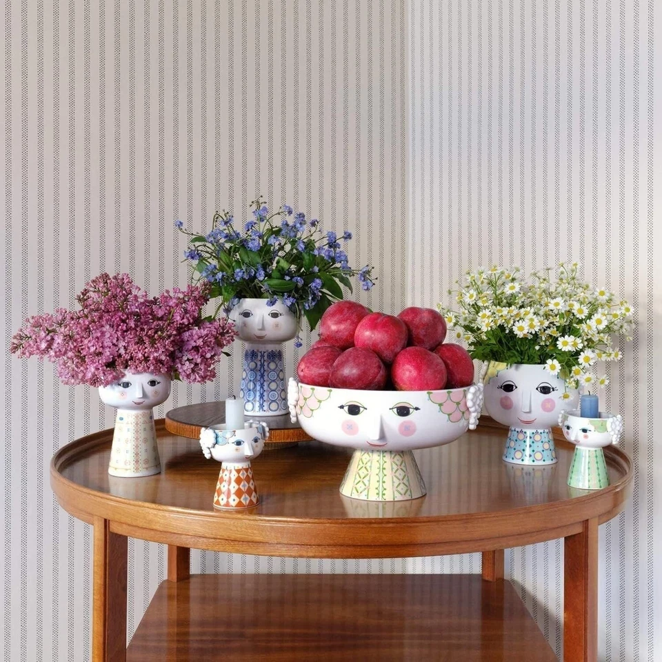 Bjorn Wiinblad Eva Bowl on Stand Pink Decor Glazed Porcelain Figure - Image 4 of 4