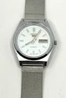 Vintage Seiko 5 White Dial Stainless Steel Mens Mesh Wristwatch 6309-5820 (B)