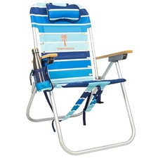 TOMMY BAHAMA HI-BOY 17" ALTEZZA SEDUTA 4 POSIZIONI STRINGATA PIEGHEVOLE SPIAGGIA - RIGHE