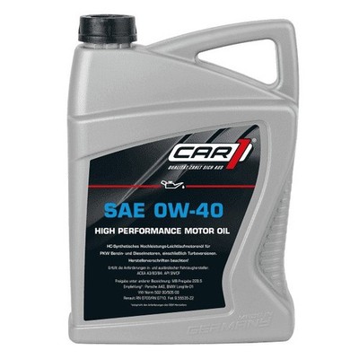 4x 5L Car1 SAE 0w40 Motorenöl ACEA A3/B3/B4, API SN/CF, MB 229.5, BMW, VW, 20 L