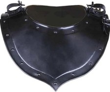 Medieval Black Gorget Armor   18 Gauge Steel Neck  Collar Protection LARP, SCA