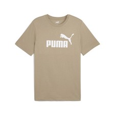 PUMA Essentials Logo Crew Neck Short Sleeve T-Shirt Mens Beige Casual Tops 68884