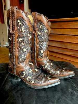 Vintage Old Gringo Men s Fully Tooled Western Boots Size 9D. Original Release!