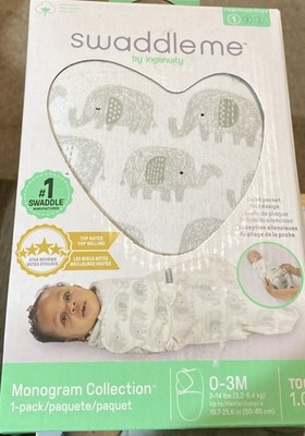 SwaddleMe Swaddle - Stufe 1, 0-3 Monate, 1 Tog - Elefanten, 1 im Pack NEU