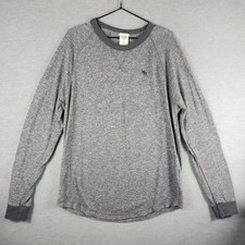 Abercrombie  Fitch Shirt Mens XL Heather Gray Muscle Fit Long Sleeve Crewneck