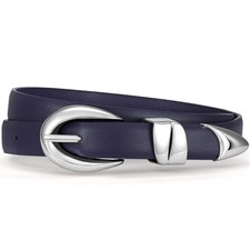 SANATHS Thin Belts for Women Dresses Ladies Skinny Faux Leather Belt for Jeans