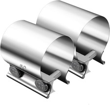 2PCS 2" Butt Joint Stainless Steel Clamp Band, 2" Universal Widening Clamp 2