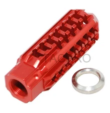 Red Anodized Aluminum 1/2"x28 RH TPI Skeleton Muzzle Brake For 350 Legend