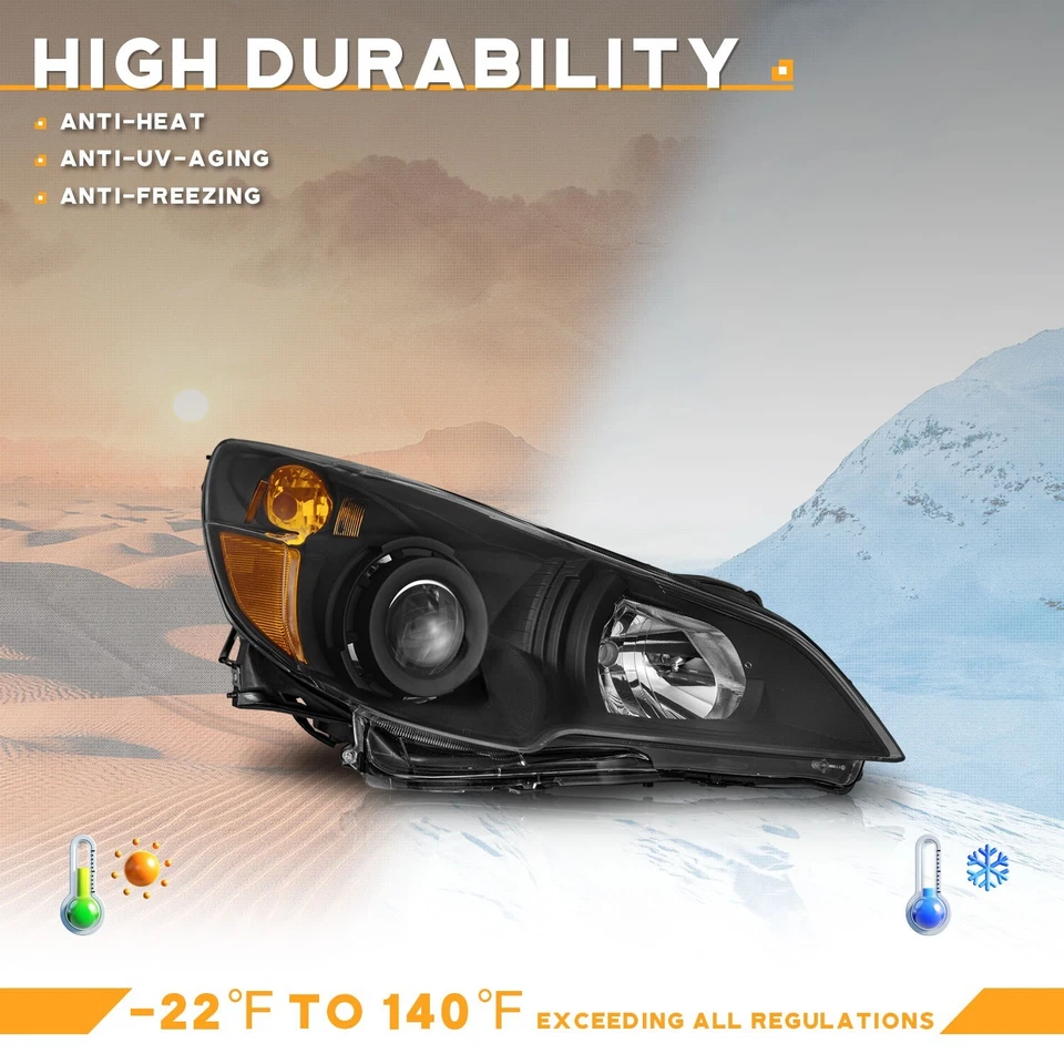 WEELMOTO Pair Projector Headlights For 2010-2014 Subaru Legacy & Outback 4-Door Foto 4 de 4