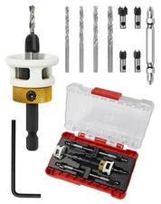 Gubeter Carbide Tipped Countersink Drill Bits Set with Low Friction Depth Sto...