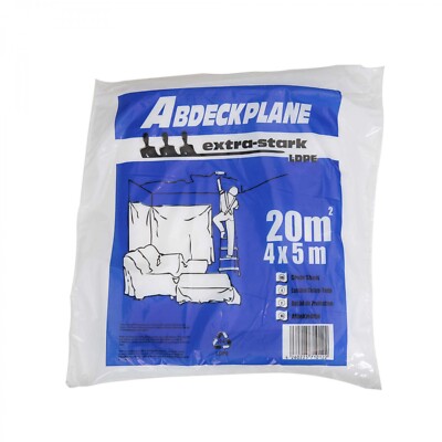 Abdeckplane Abdeckfolie LDPE 50 my  extra-stark  4 x 5 m