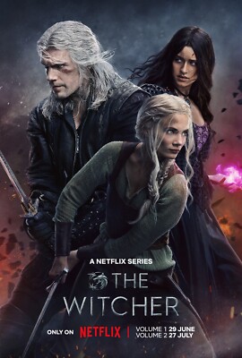 THE WITCHER POSTER HENRY CAVILL GERALT OF RIVIA FREYA ALLAN CIRA YENNEFER