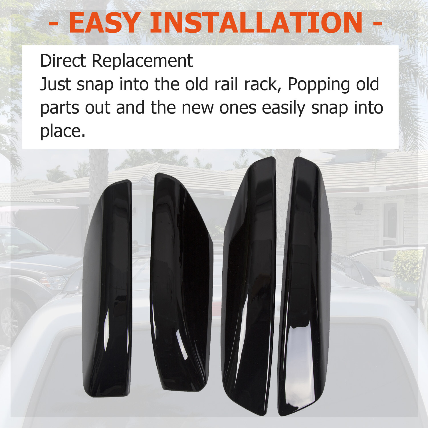 4Runner Roof Basket 4-Piece Roof Rack Bar Rail End Cover Set For Toyota 4Runner 2003-2009 – Smooth Finish Caps Toyota 4Runner Roof Rack Covers - Foto 6