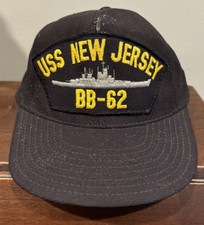 Vintage USS New Jersey BB-62 U.S. Navy Battleship Snapback Hat Made In USA