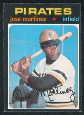 1971 O-Pee-Chee 712 Jose Martinez HQ Triple Printed Back Pittsburgh Pirates Card