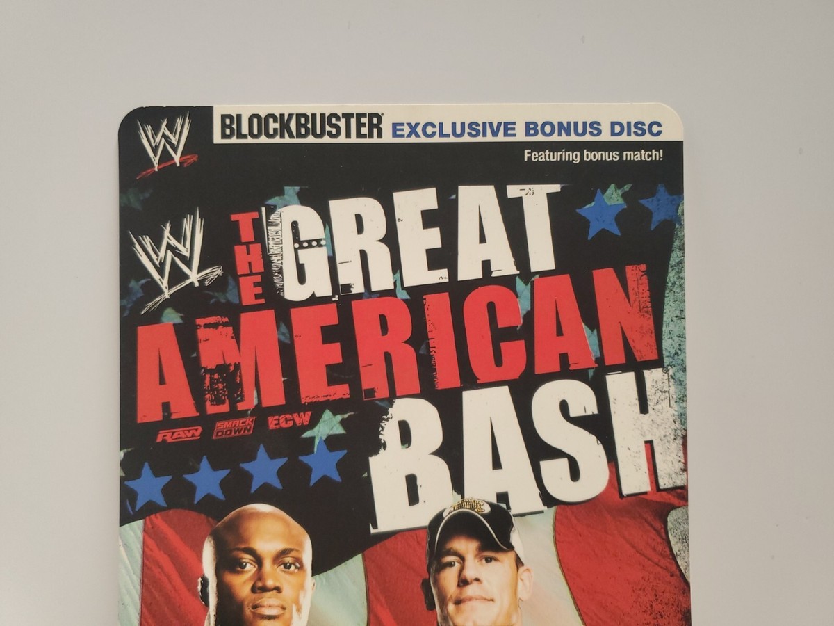 The Great American Bash Wwe BLOCKBUSTER DVD BACKER CARD ONLY 5.5