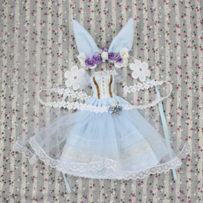 Princess Dress with Hair Band Veil for 12'' Blythe Doll Toy Clothes Western Style