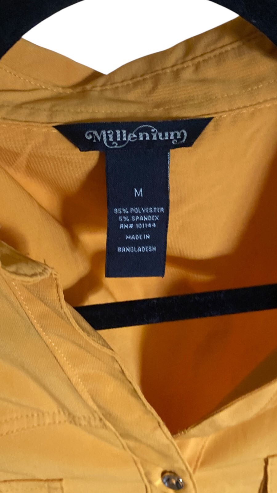 Millenium Women’s Yellow Solid Casual Spread Coll… - image 3