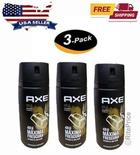 Axe Gold Oud Wood  Vanilla 48H Deodorant Body Spray 150ml/5.07oz 3 Pack - New