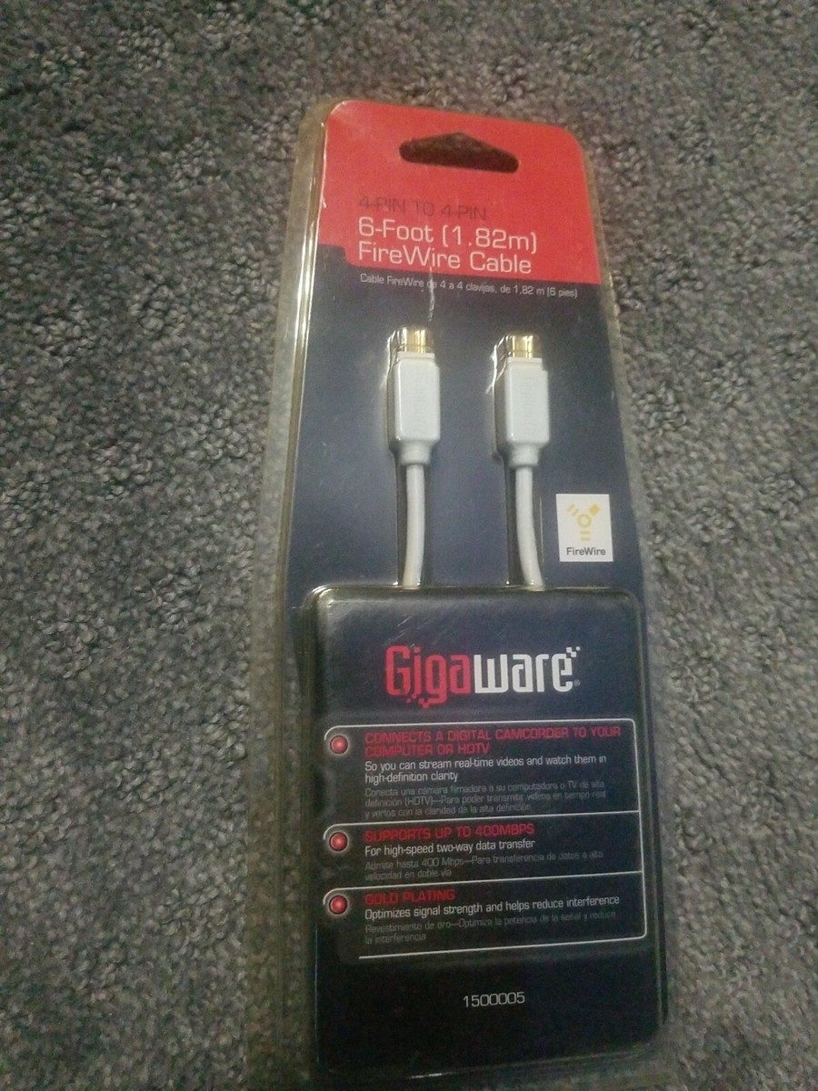 Gigaware 6 Ft Firewire Cable - 9 Pin To 9 Pin IEEE 1394 Connection Cable