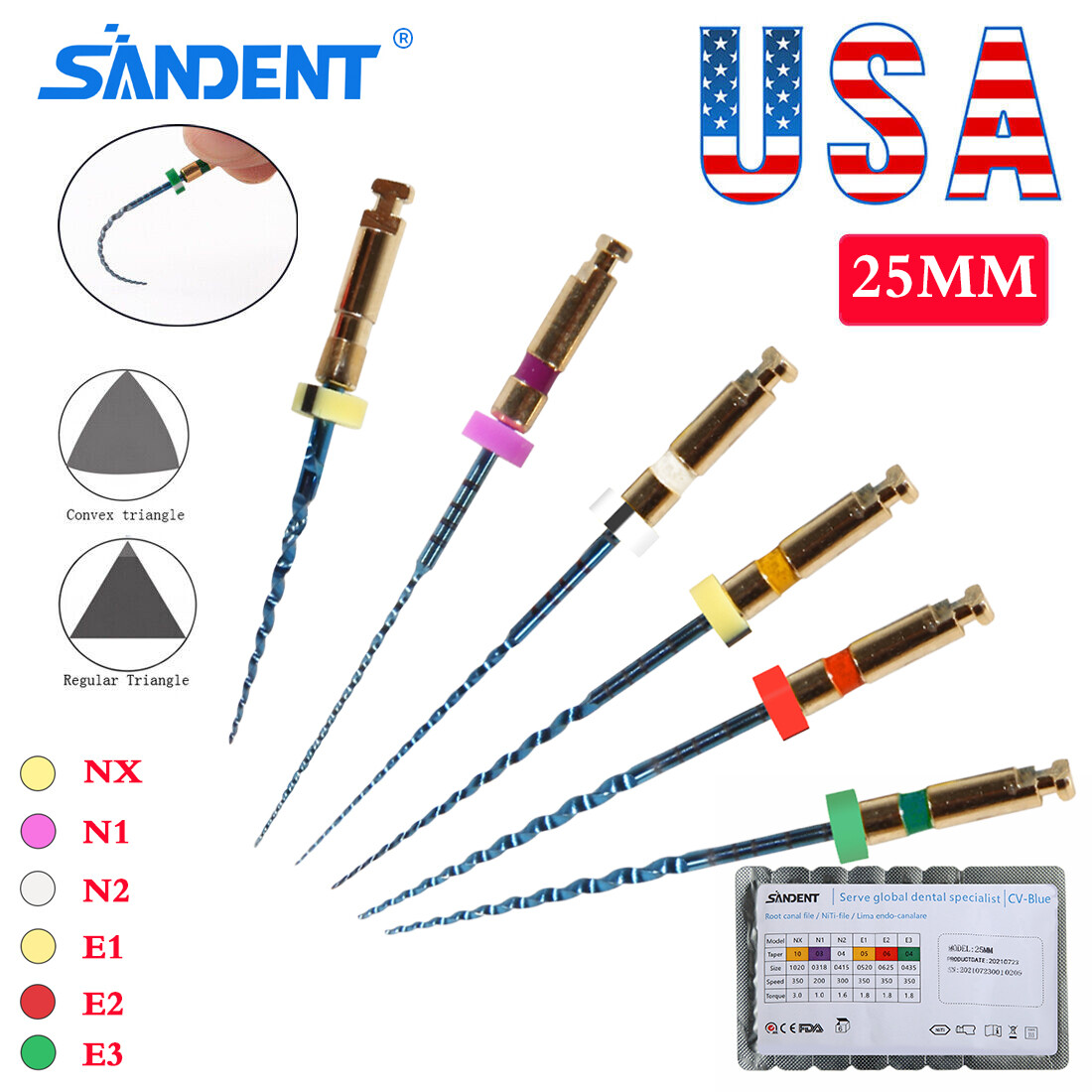 Endodontic Rotary Root Canal NiTi Memory Engine File 25mm
