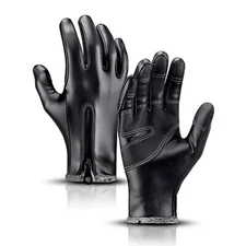 Winter Warm Men's Leather Gloves Non-Slip Windproof Driving Touch Screen GloveTo