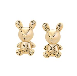 Authentic Stud Bunny Rabbit Earrings 14k Gold Plated Sterling Silver