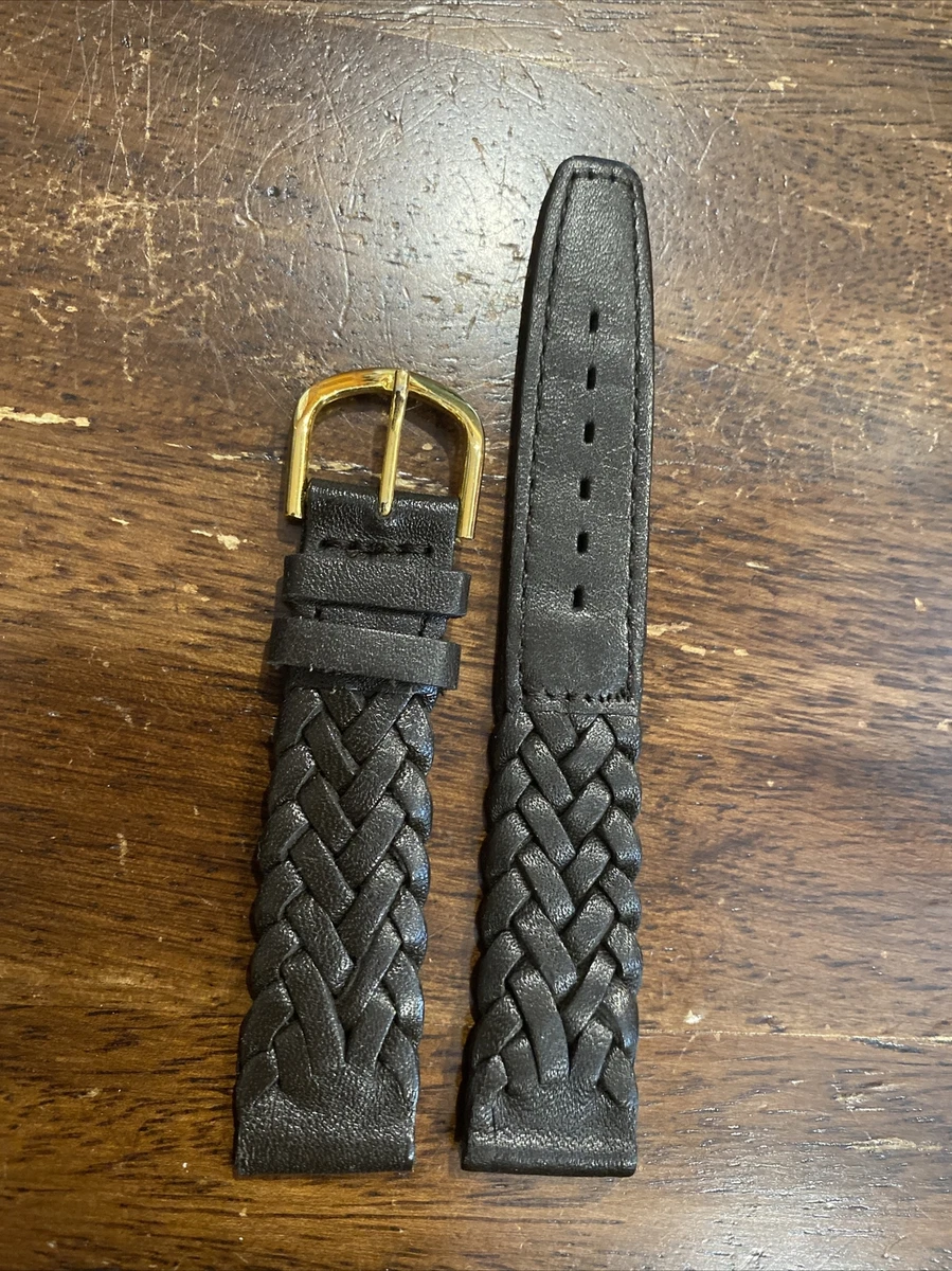 Braided leather watch strap shop