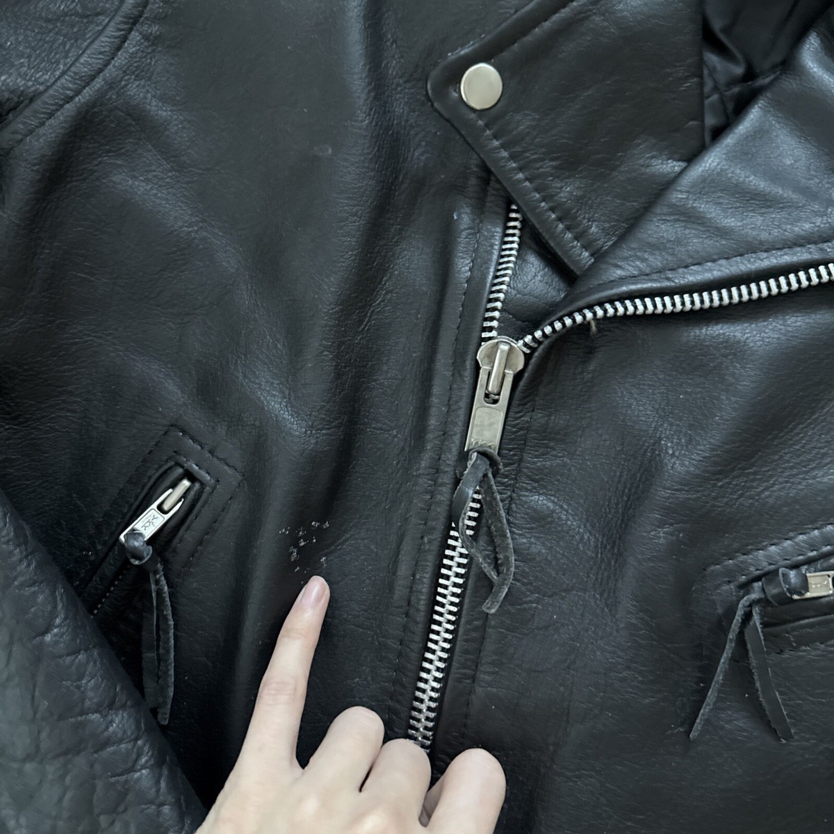 Vintage 4 Star Black Leather Belted Biker Jacket Motorcycle Vintage 4 Star Black Leather Belted Biker Jacket Motorcycle