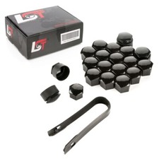 20x Radschraubenkappen 17mm Diebstahlhemmend Schwarz glänzend für VW LUPO PASSAT
