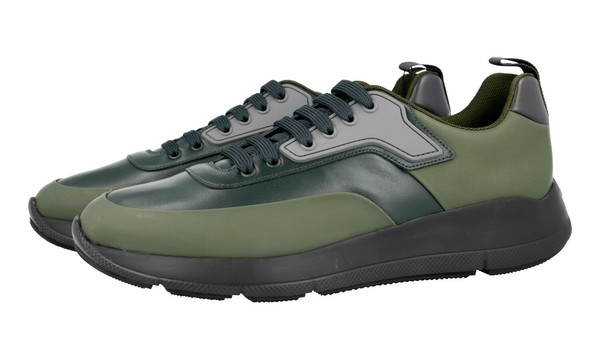 Prada Leder Sneaker Leicht - 4E3270 Foresta GrüN Schwarz Grau - Neu - 9 43-image