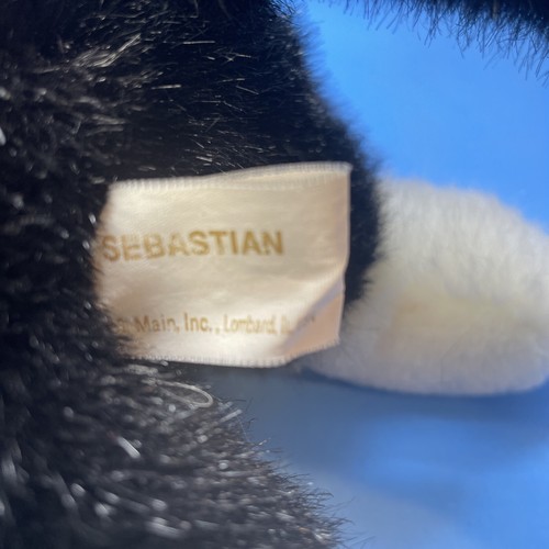 First & Main Cat Sebastian Black White Kitty Plush Stuffed Animal 11” Vintage - Picture 4 of 9